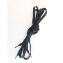 Dicke flache Schnürsenkel, hydrophobes Finish, schwarze Farbe