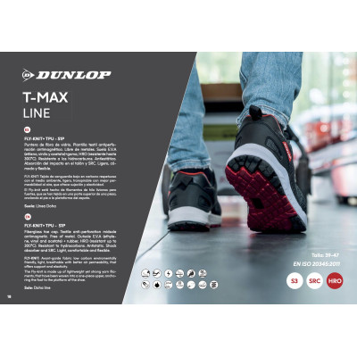 Dunlop T-MAX S1P Negro - calzado de trabajo y seguridad
