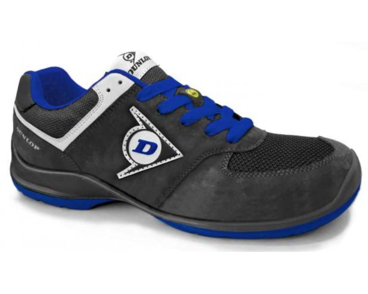 DUNLOP Flying Sword PU-PU ESD S3 - Black and Blue Work and Safety Shoes
